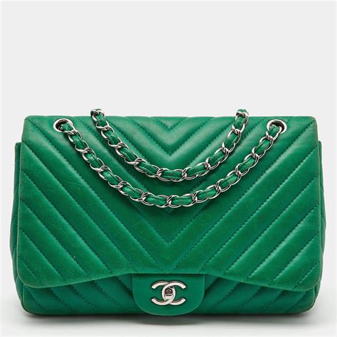 chanel black chevron purse|Chanel green 17s Chevron.